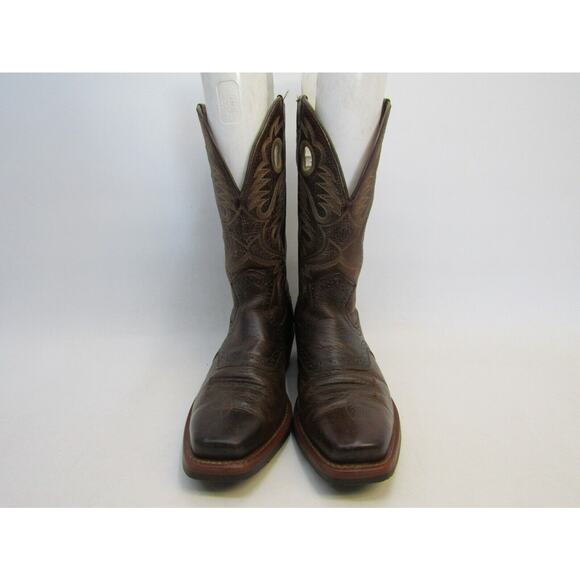 Ariat Mens Size 9 EE Brown Leather Buckaroo Stockman Cowboy Western Boots main image 5